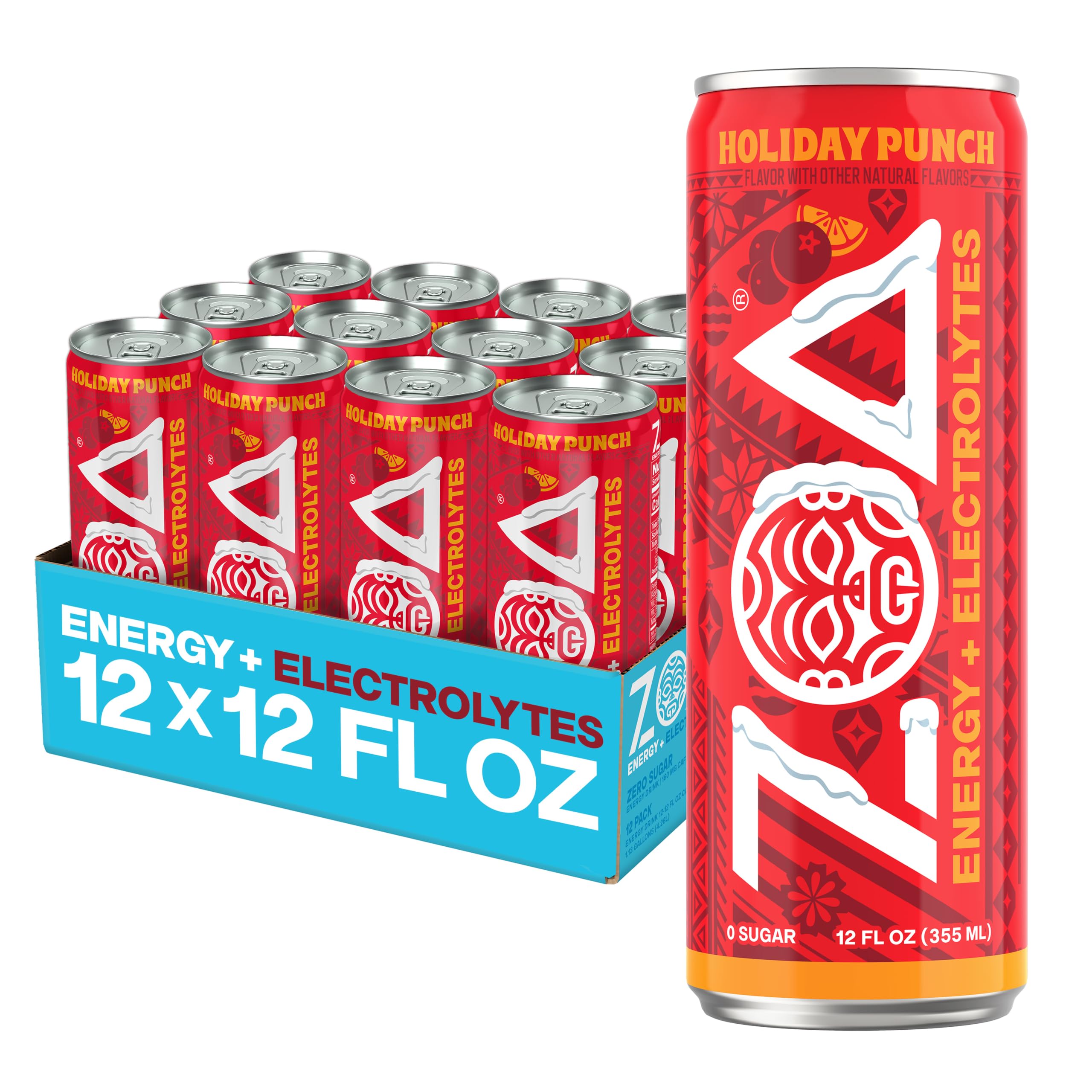 Amazon.com : ZOA Zero Sugar Energy Drink, Cranberry Holiday Punch